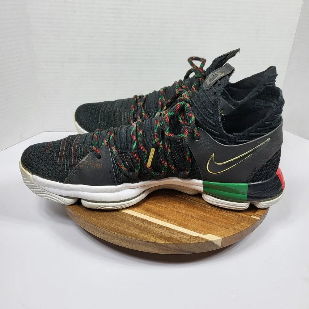 Nike KD 10 BHM Men Size 12 Black Multi Color Good Basketball Sneakers 897817-003